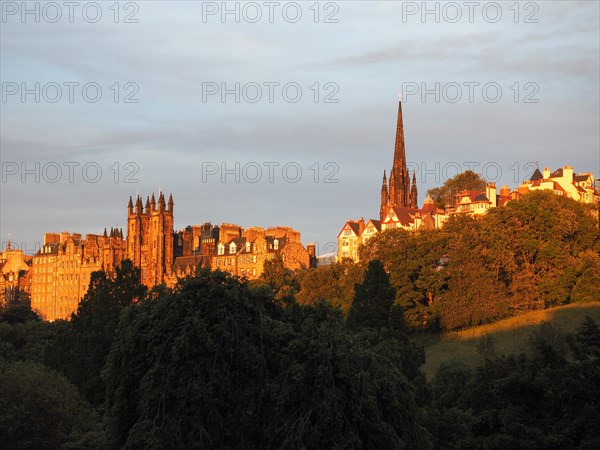 Edinburgh castle at sunset