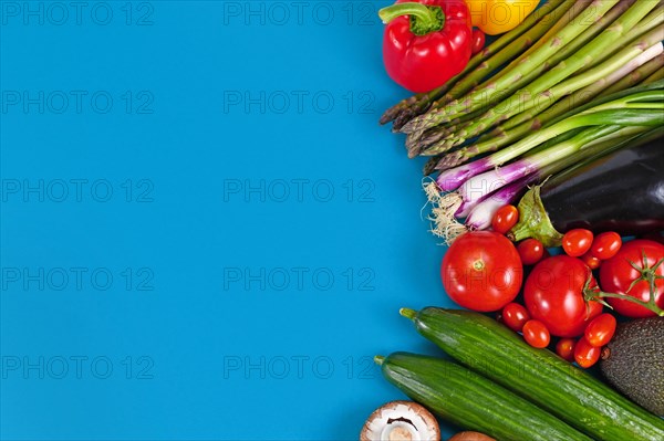 Healthy vegetables background with tomatoes