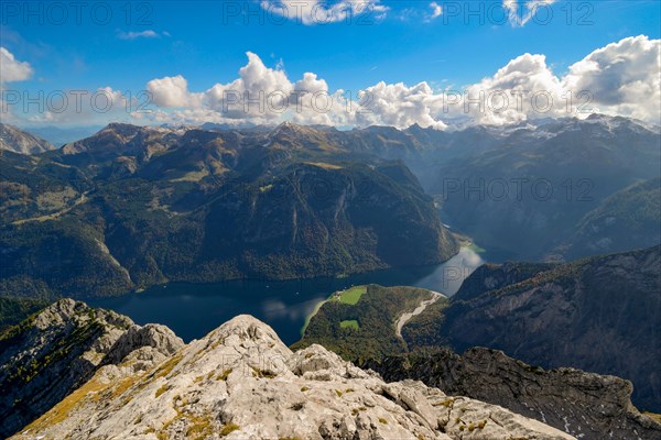 View from the Kleiner Watzmann to the Koenigssee