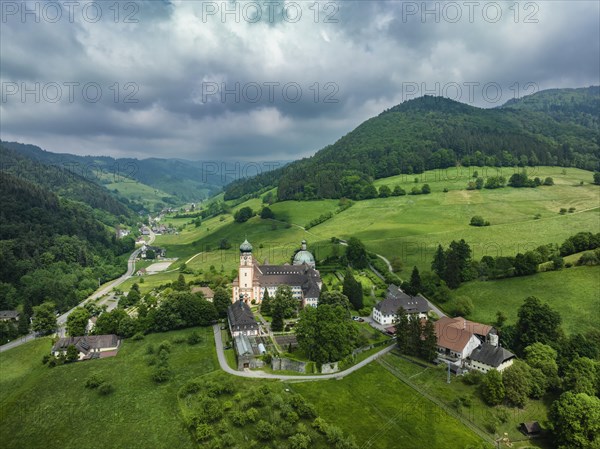 Aerial view of the monastery of Sankt Trudpert