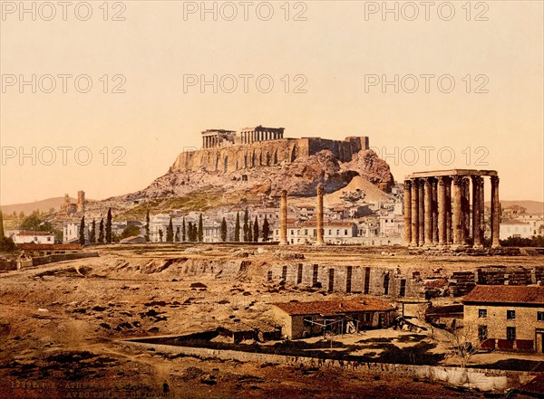 Athens. The Acropolis with the Temple of Jupiter