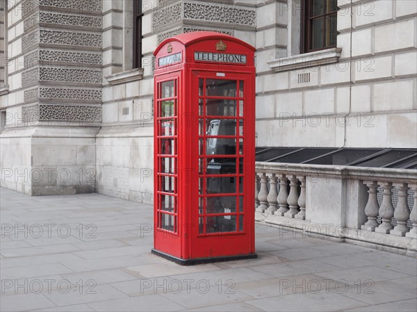 Red phone box in London