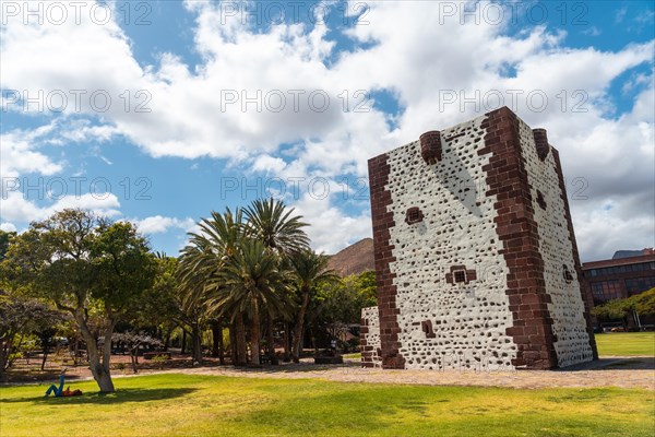 Torre del Conde in a park in the city of San Sebastian de la Gomera