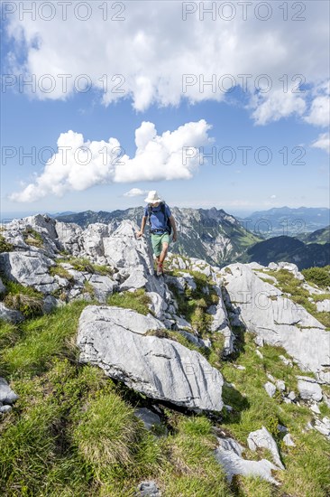 Climber on a rocky ridge