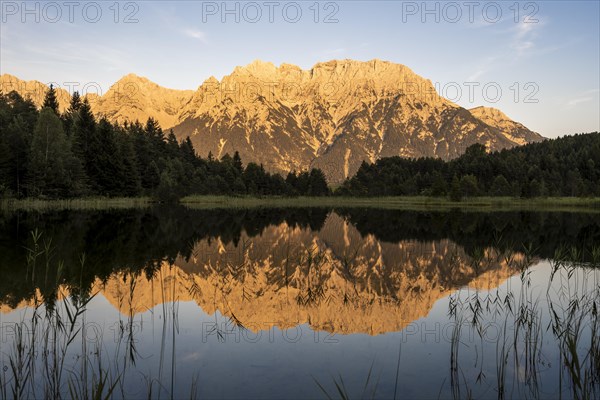 Western Karwendel peak reflected in Luttensee