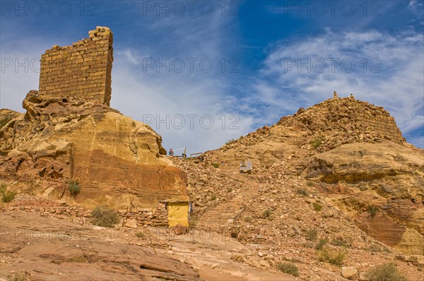 Obelisk in the rock vegetation