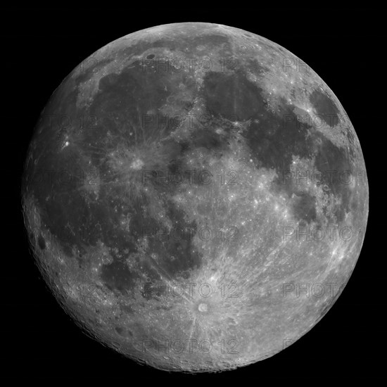 Full moon seen with telescope