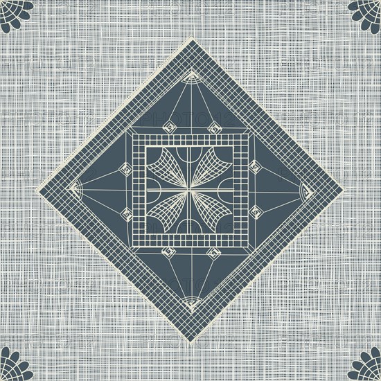 Seamless pattern inspired from traditional Danish Hedebo embroidery