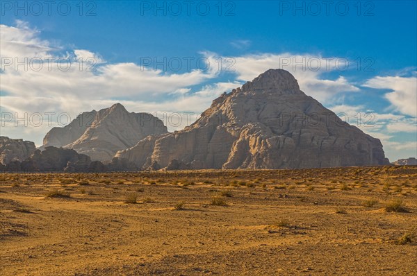 Mountainlandscape and desert in Wadi Rum