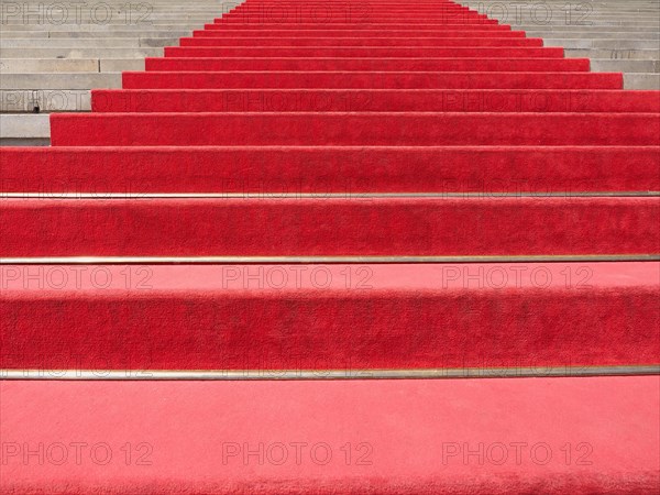 Red carpet on stairway