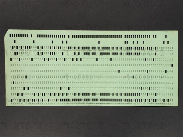 Green punched card for programming