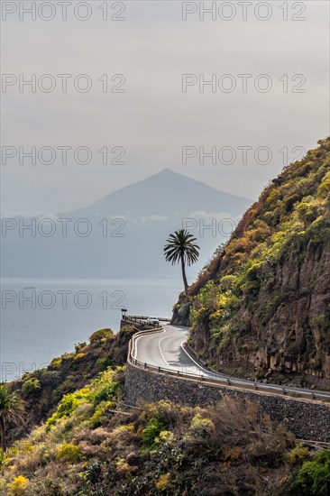 Road in the village of Agulo in the north of La Gomera in summer