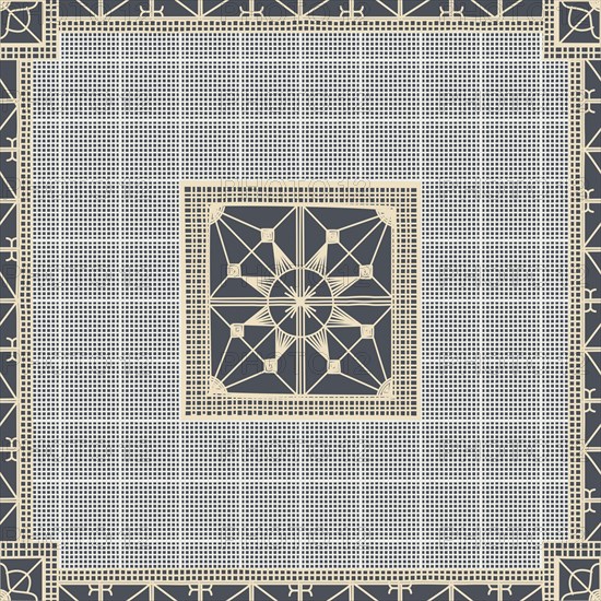 Seamless pattern inspired from traditional Danish Hedebo embroidery