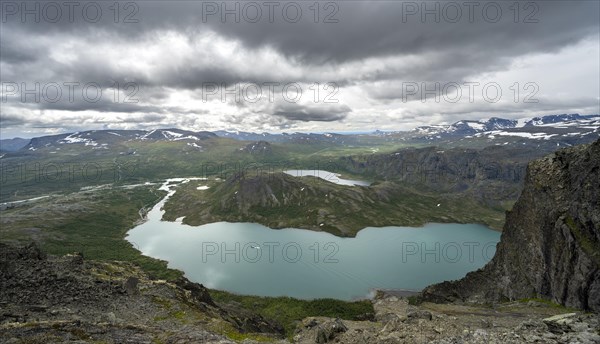 View of Lake Gjende and Lake Nedre Leirungen