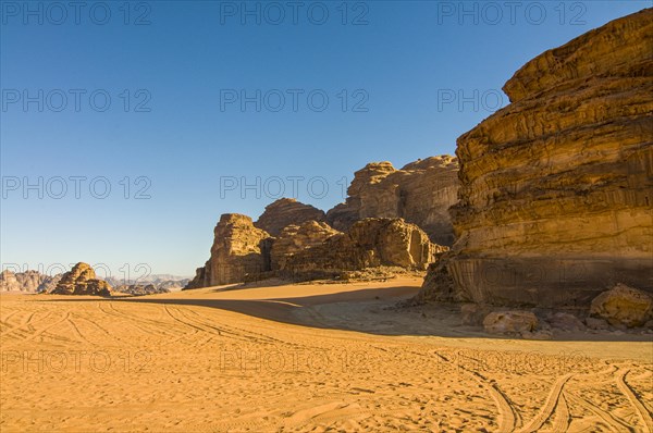 Mountainlandscape and desert in Wadi Rum