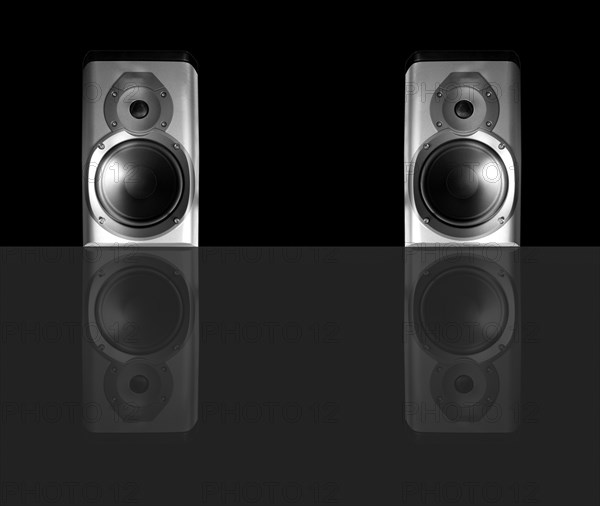 Speakers pair over black
