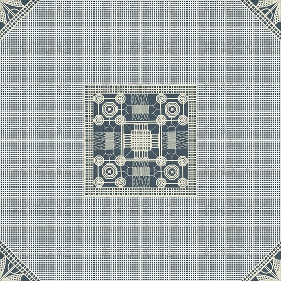 Seamless pattern inspired from traditional Danish Hedebo embroidery