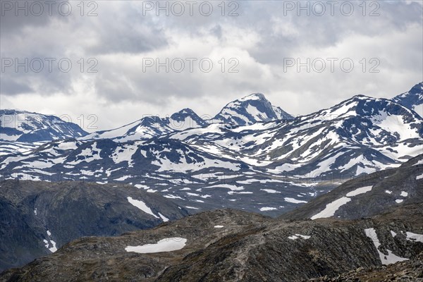 Snowy mountain peaks