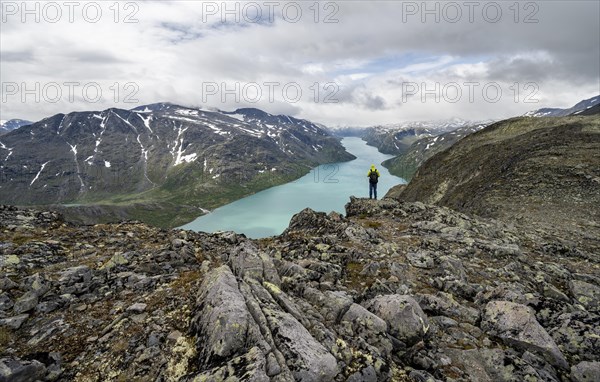 Mountaineer looks into the distance