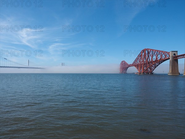 Forth Bridge over Firth of Forth in Edinburgh