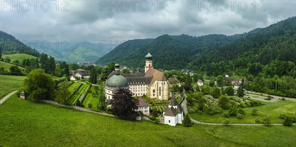 Aerial view of the monastery of Sankt Trudpert