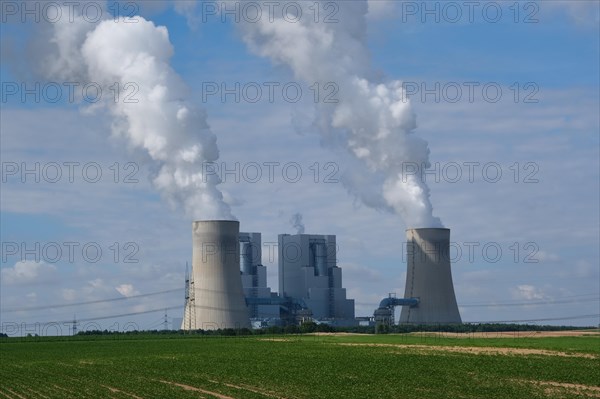 Lignite-fired power plant on the edge of the Garzweiler open-cast lignite mine