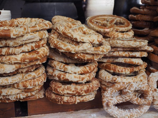 Pretzel bread aka Brezel baked food