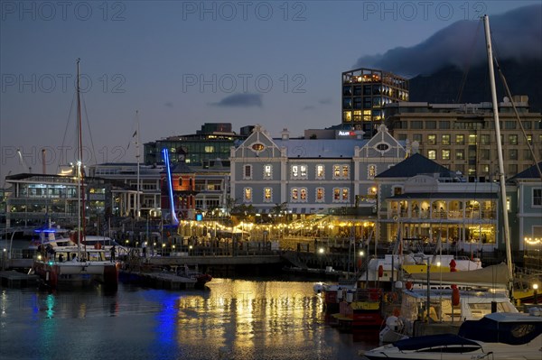 Victoria and Albert waterfront and harbor at sunset