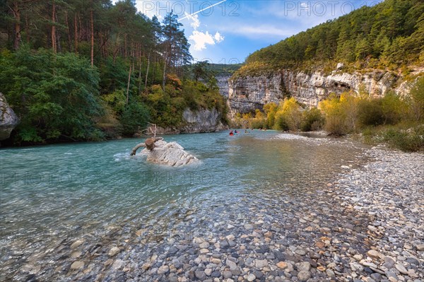 Kayakers in the Verdon Gorge