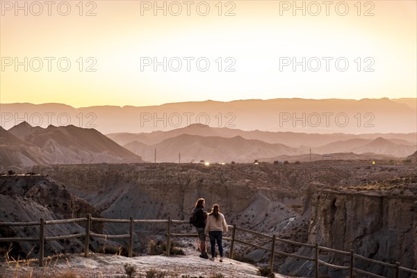 Couple watching the Tabernas Desert
