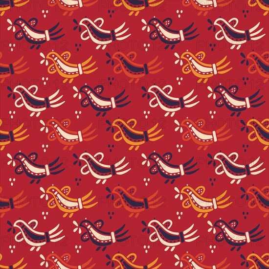 Flying pigeons seamless vector pattern
