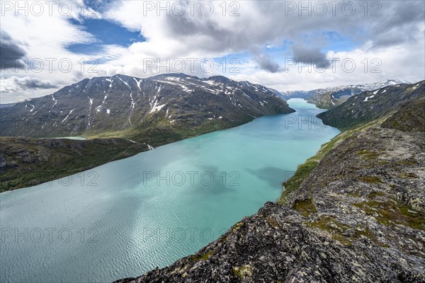 View of Lake Gjende and mountains