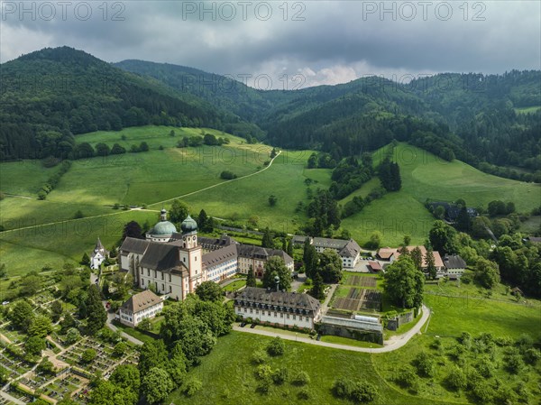 Aerial view of the monastery of Sankt Trudpert