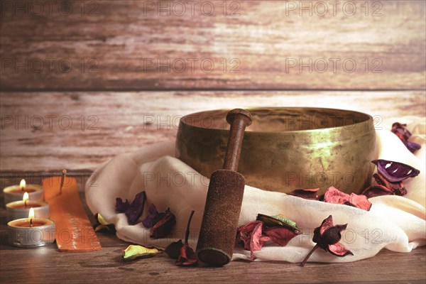 Tibetan bowl with incense