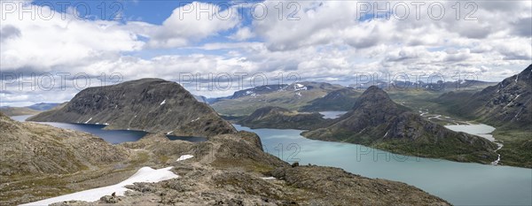 View of lake Gjende and lake Bessvatnet