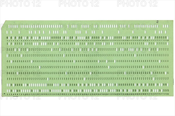 Punched card isolated