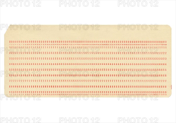 Punched card isolated