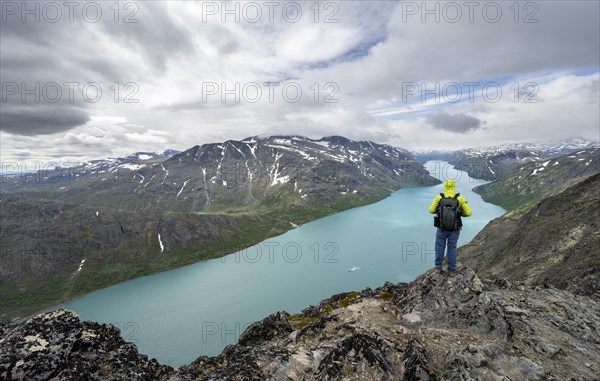 Mountaineer looks into the distance