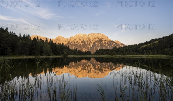 Western Karwendel peak reflected in Luttensee