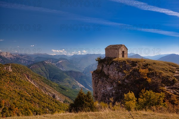 The Chapel of Saint-Michel de Cousson in the mountains near Digne les Bains