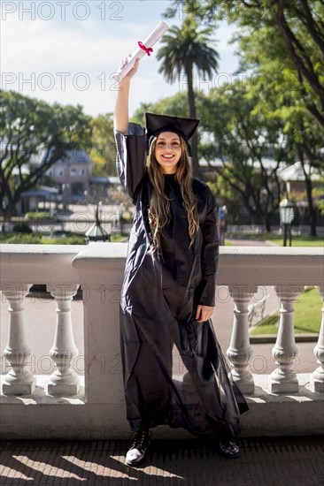 Young girl recently graduated