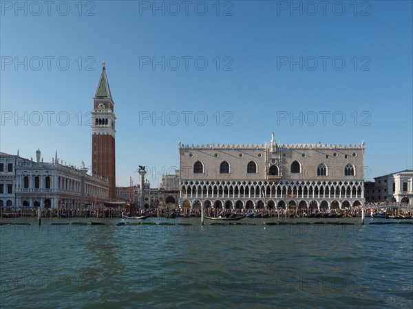 St Mark square seen fron St Mark basin in Venice