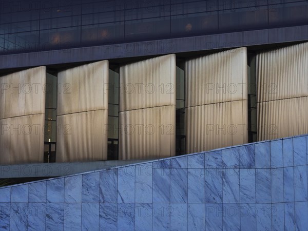 Part of facade of Acropolis museum decor at Athens