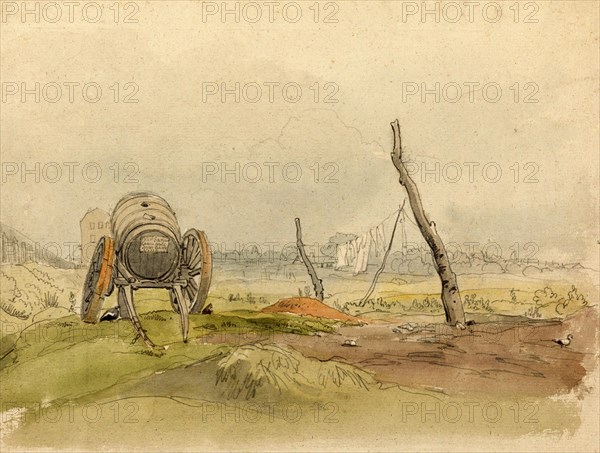 Landscape with Water Wagon and Clothesline