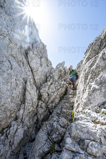 Climbing on rock
