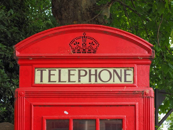 Red phone box in London