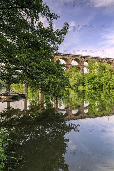 The Enzviaduct railway viaduct over the river Enz in the town of Bietigheim-Bissingen