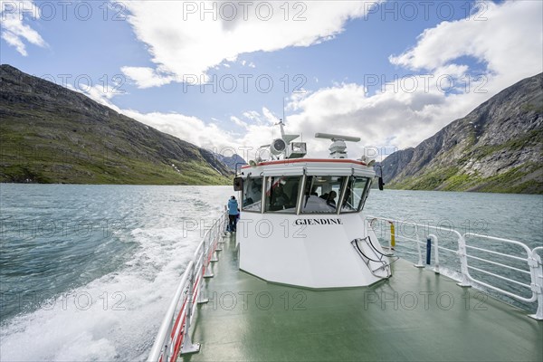 On the deck of the tourist boat on Lake Gjende