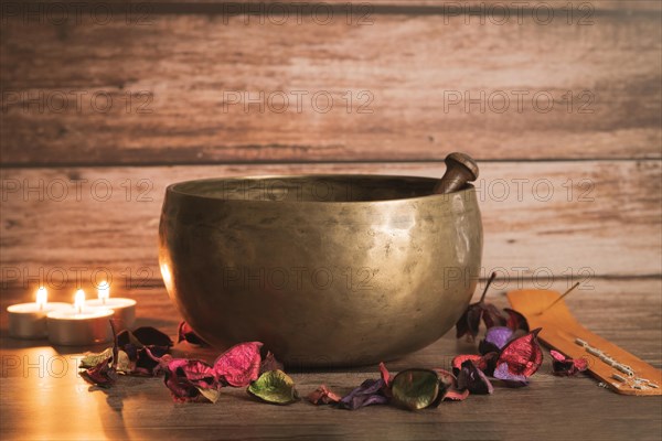 Tibetan bowl with incense