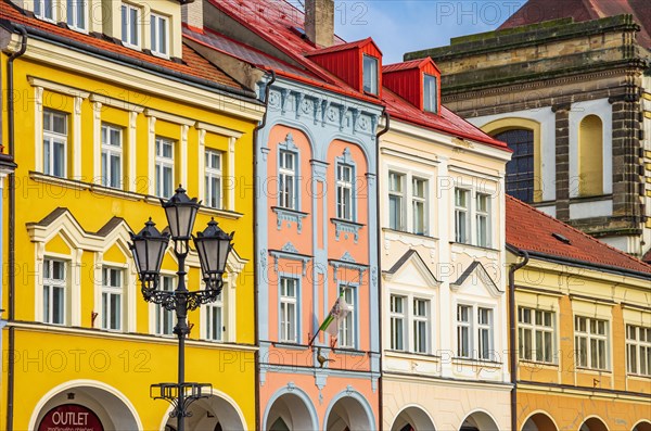 Historical architecture of town houses on Wallenstein Square